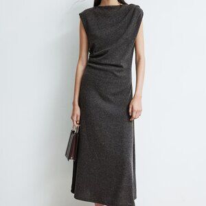 Dark grey Draped Bodycon Dress